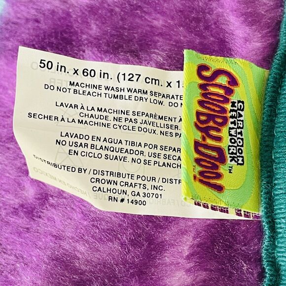 SCOOBY DOO Lux Throw Blanket Thick Plush Vtg 2000 The Cartoon Network 50” x 60” - Picture 6 of 7